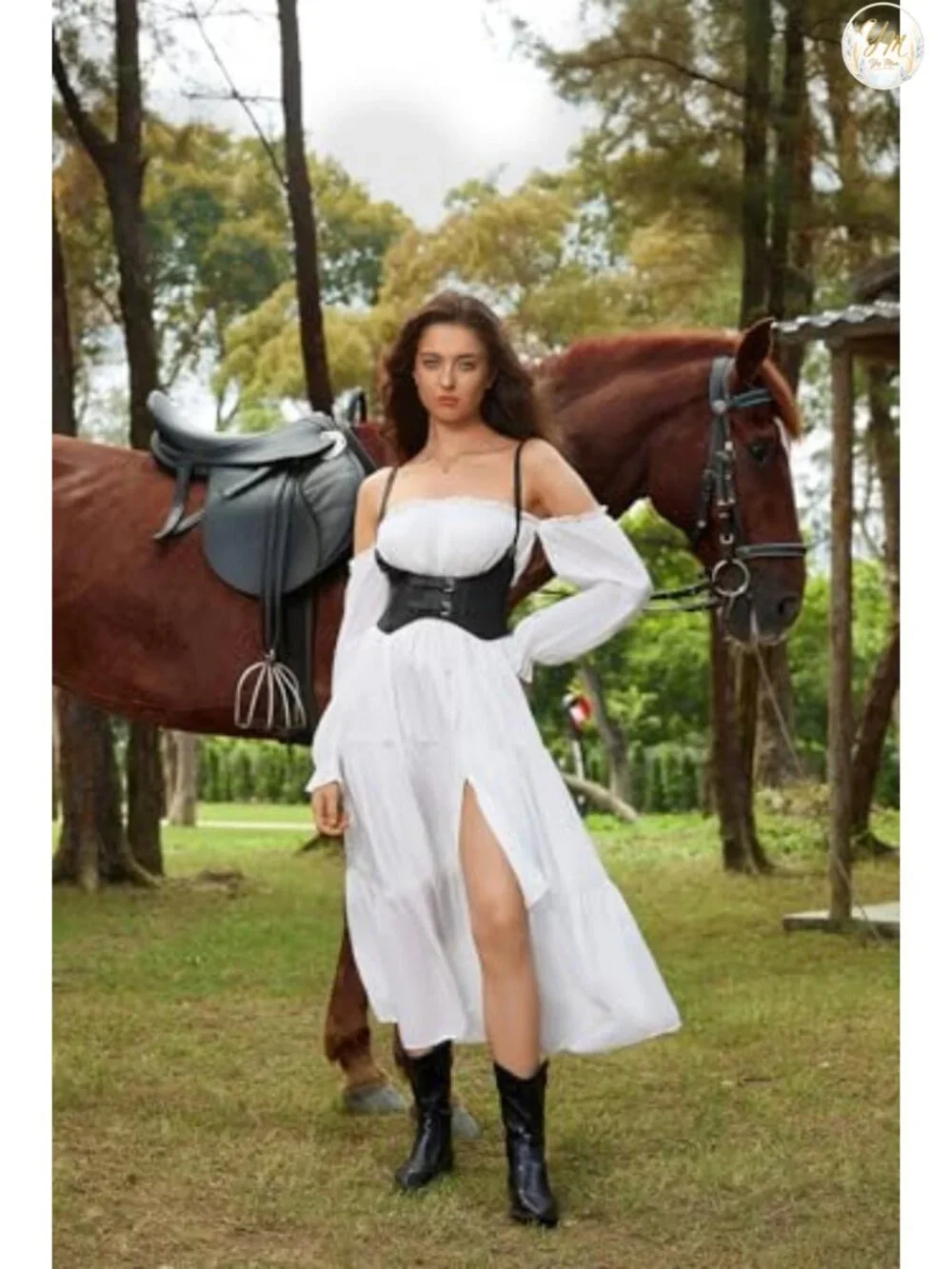 Faux Leather Underbust Corset Waist Belt Steampunk Costume Accessory